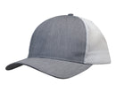Headwear - Light Brushed Poly Cotton Marle with honeycomb mesh - 3971