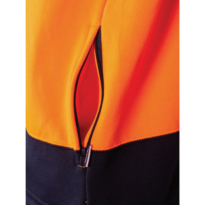 Dnc - Hivis 2 Tone Full Zip Fleecy Sweat Shirt With Two Side Zipped Pockets - 3725