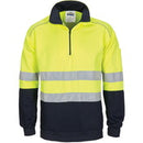 Dnc - Hivis 1/2 Zip Fleecy With Hoop Pattern Csr Reflective Tape - 3729
