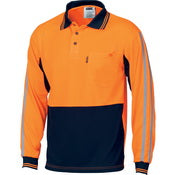 Dnc Hivis Cool-Breathe Stripe Polo-Long Sleeve (3756)