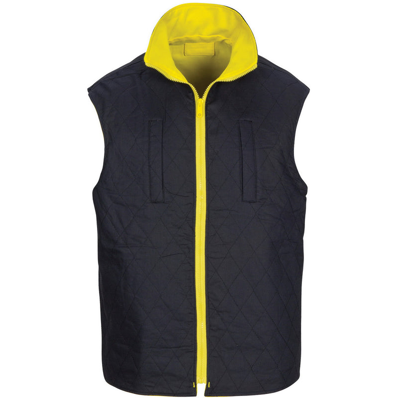 DNC - HiVis Cotton Drill Reversible Vest with Generic R/Tape - 3765