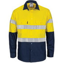 DNC - HiVis R/W Cool-Breeze T2 Vertical Vented Cotton Shirt with Gusset Sleeves, Generic R/Tape - Long Sle - 3782