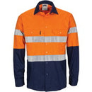 DNC - HiVis R/W Cool-Breeze T2 Vertical Vented Cotton Shirt with Gusset Sleeves, Generic R/Tape - Long Sle - 3782