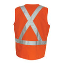 Dnc - Day/Night Cross Back Cotton Safety Vests with CSR R/Tape - 3810
