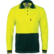 Dnc - Hi vis Two Tone Fluoro Polo Shirt, Micromesh, L/S - 3813