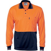 Dnc - Hi vis Two Tone Fluoro Polo Shirt, Micromesh, L/S - 3813