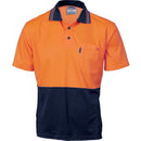 Dnc - Cotton Back HiVis Two Tone Fluoro Polo - Short Sleeve - 3814