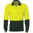 Dnc - Cotton Back HiVis Two Tone Fluoro Polo - Long Sleeve - 3816