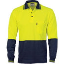 Dnc - Cotton Back HiVis Two Tone Fluoro Polo - Long Sleeve - 3816
