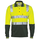 Dnc - Cotton Back HiVis Two Tone Polo Shirt with CSR R/ Tape - L/S - 3818