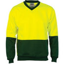Dnc - HiVis Two Tone Fleecy Sweat Shirt (Sloppy Joe) V-Neck - 3822