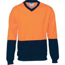 Dnc - HiVis Two Tone Fleecy Sweat Shirt (Sloppy Joe) V-Neck - 3822