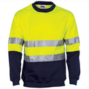 Dnc - HiVis Two Tone Fleecy Sweat Shirt (Sloppy Joe) with CSR R/Tape Crew-Neck - 3824