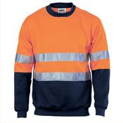 Dnc Hivis Two Tone Fleecy Sweat Shirt,Crew Neck With 3M R/T (3824)