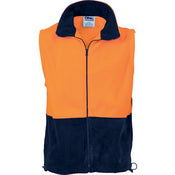 Dnc - Hi vis Two Tone Full Zip Polar Fleece Vest - 3828