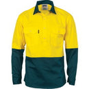 DNC - HiVis Two Tone Close Front Cotton Drill Shirt - long sleeve Guss et Sleeve - 3834