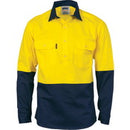 DNC - HiVis Two Tone Close Front Cotton Drill Shirt - long sleeve Guss et Sleeve - 3834