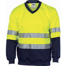 Dnc - Hivis Fleecy Sweat Shirt W/Generic Ref. Tape V-Neck - 3921
