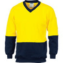 Dnc - Hivis Two Tone Cotton Fleecy Sweat Shirt, V-Neck - 3922