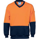 Dnc - Hivis Two Tone Cotton Fleecy Sweat Shirt, V-Neck - 3922