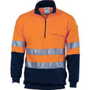 Dnc - Hi vis Two Tone 1/2 Zip Cotton Fleecy Windcheater With 3M R/Tape - 3925