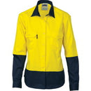 Dnc - Ladies Hi vis 2 Tone Cool-Breeze Cotton Shirt - L/S - 3940