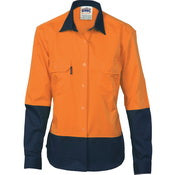 Dnc - Ladies Hi vis Two Tone Cool-Breeze Cotton Shirt, L/S - 3940