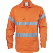 DNC - HiVis Cool-Breeze Close Front Cotton Shirt with Generic R/Tape - 3945