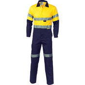 DNC - Hivis Cool-Breeze Two Tone L.Weight Cott On Coverall With 3M R/Tape- 3955