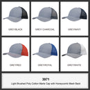 Headwear - Light Brushed Poly Cotton Marle with honeycomb mesh - 3971