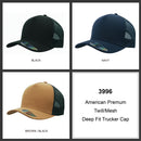 Headwear - American Premium Twill/Mesh Deep Fit Trucker Cap - 3996