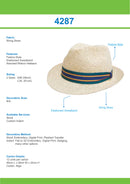Headwear Fedora Style String Straw - 4287