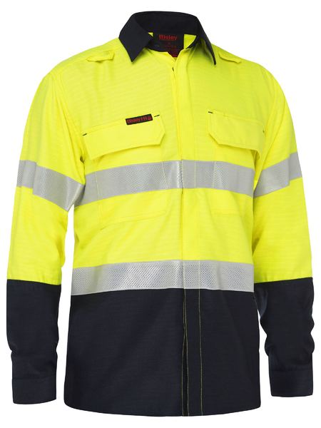 Bisley - Apex 185 Taped Hi Vis FR Ripstop Vented Shirt - BS8438T