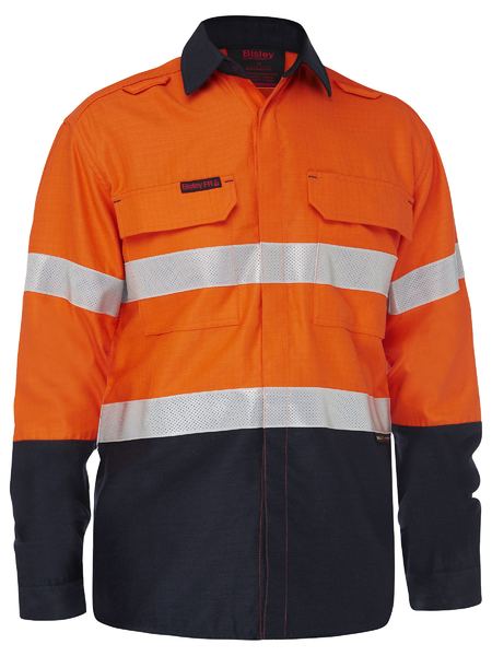 Bisley - Apex 185 Taped Hi Vis FR Ripstop Vented Shirt - BS8438T