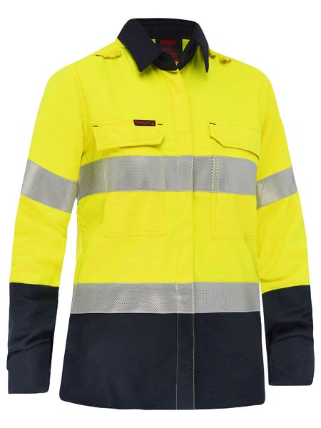 Bisley - Apex 160 Women's Taped Hi Vis FR Ripstop Vented Shirt - BL8338T