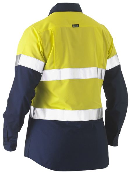 Bisley - Recycled Women's Taped Two Tone Hi Vis Recycled Drill Shirt - BL6996T