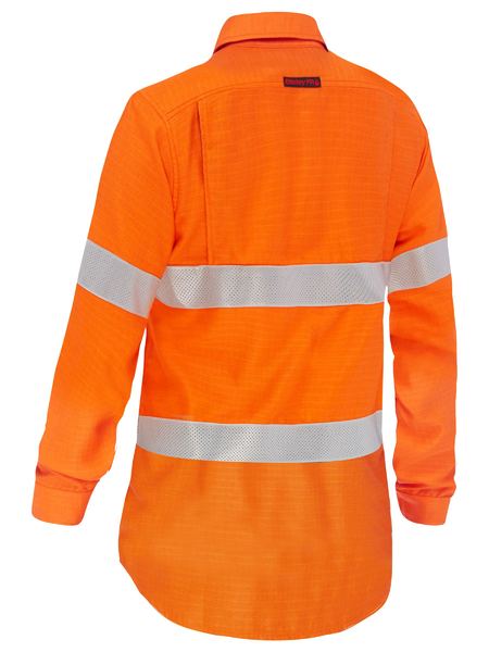 Bisley - Apex 185 Women's Taped Hi Vis Ripstop FR Vented Shirt -BL8439T