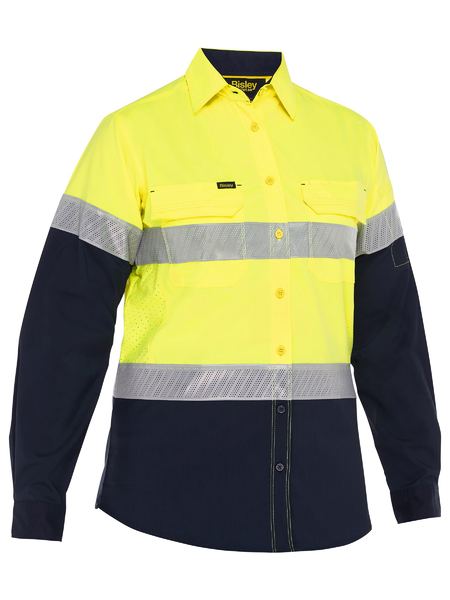 Bisley - Women's X Airflow™ Hi Vis Taped Stretch Ripstop Shirt - BL6491T