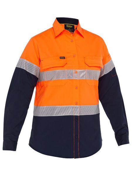 Bisley - Women's X Airflow™ Hi Vis Taped Stretch Ripstop Shirt - BL6491T