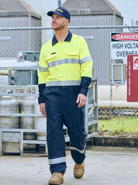 Bisley - Apex 185/240 Taped Hi Vis FR Ripstop Vented Coverall - BC8477T