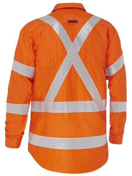 Bisley - Apex 185 X Taped Biomotion Hi Vis FR Ripstop Vented Shirt - BS8439XT