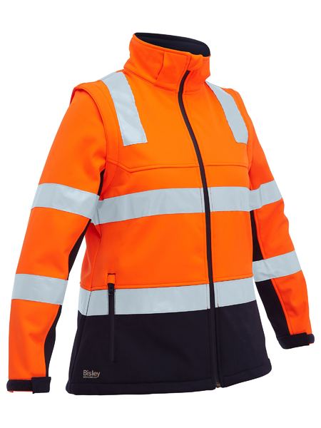 Bisley-Women's Taped Two Tone Hi Vis 3-in-1 Soft Shell Jacket-BJL6078T