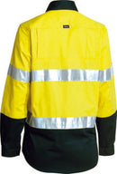 Bisley Womens 3M Taped Two Tone Hi Vis Cool Lightweight Shirt - Long Sleeve-BL6896