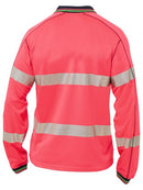 Bisley Taped Two Tone Hi Vis Polyester Mesh Long Sleeve Polo Shirt-BK6219T