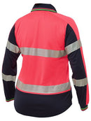 Bisley Womens Long Sleeve Taped Two Tone Hi Vis V-neck Polo-BKL6225T