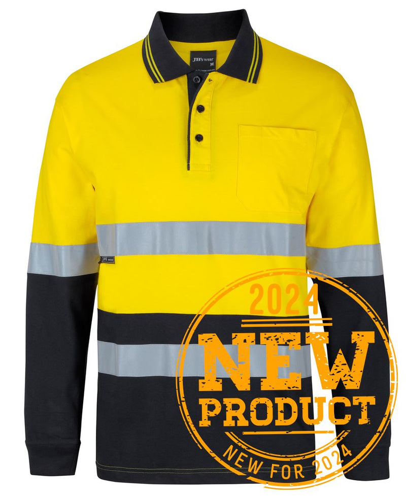 JB,s Wear-Hi Vis L/S Cotton Polo - 6DCPL