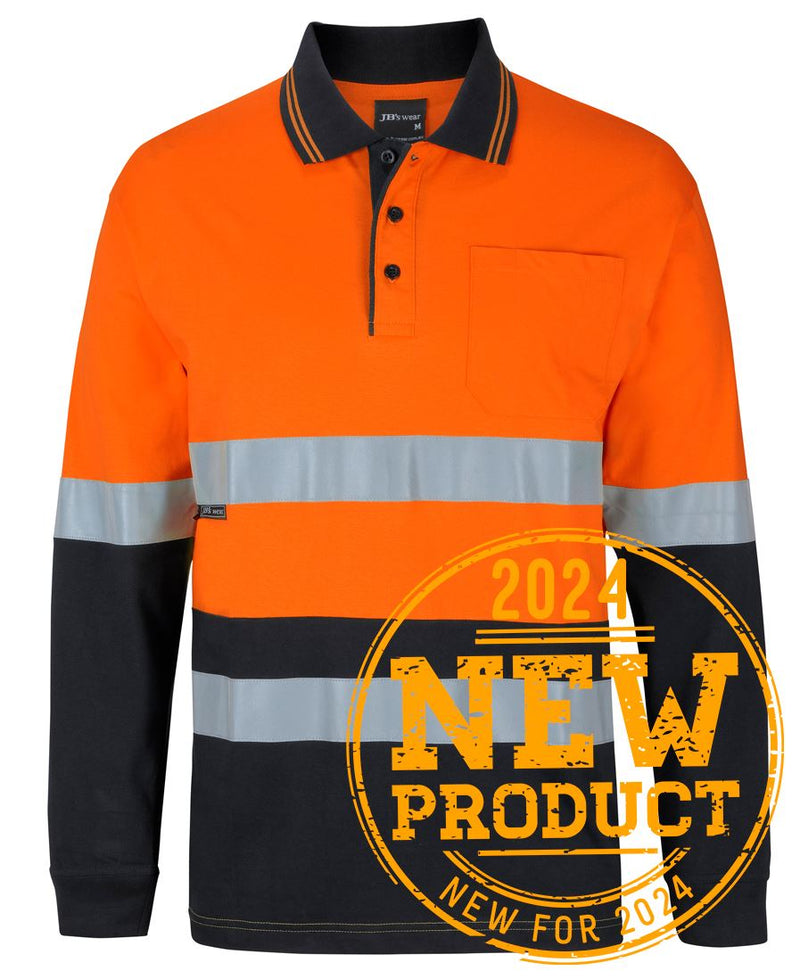 JB,s Wear-Hi Vis L/S Cotton Polo - 6DCPL