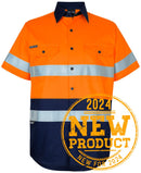 Jb's Wear - Hi Vis (D+N) S/S 150G Work Shirt - 6DNWS