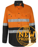 JB's Wear-Hi Vis (D+N) L/S Stretch Work Shirt With Tape - 6DSWL