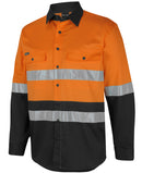 JB's Wear-Hi Vis (D+N) L/S Stretch Work Shirt With Tape - 6DSWL
